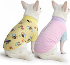 Spark Paws Sunblock Dog T-Shirt, SPF30 Protection, Lightweight Breathable Quick Dry for Dogs with Sensitive Skin - Bees & Gelato (Set of 2) - Size S