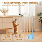 Interactive Cat Toys for Indoor Cats, 360° Automatic Spin Flying Bird Wand | 8cm Suction Cup & Weighted Base, Silicone-Protected Rod, USB Rechargeable with Replaceable Feather & Streamer Attachments