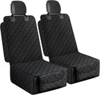 2 Pack Dog Car Seat Cover for Front Seat, Pet Car Seat Protector | Waterproof Scratchproof Non-Slip Captain Chair Cover, Full Protection with Side Flaps, Large Pocket, Fits Cars/Trucks/SUVs