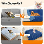 Smiry Reversible Waterproof Pet Couch Covers for Sofa | Washable Dog Couch Sofa Covers, Water Resistant Furniture Protector Slipcover, Geometric (30"x53", Navy/Blue)