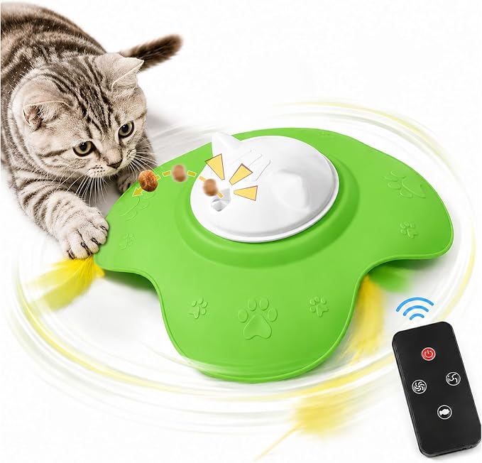 Hide and Seek Cat Toy, Automatic Treat Reward Interactive Cat Toy | Motion Touch Activated Electronic Cat Toys for Indoor Cats, Silicone Rechargeable Cat Play Mat for Bored Adult Kittens