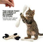 Glaciart One Swabs Cat Toys with Catnip - 6 Pk | Durable for Chew, Cute Cat Toys Interactive Kitty for Boredom, Exercise, & Play | Filled w/Organic Catnip for Anxiety & as Digestive Aid | Gift Idea