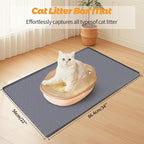 Cat Litter Mat for Litter Box 34"x22" Large Silicone Mat, Dark Grey | Waterproof Non-Slip Litter Box Mat with Raised Edges, Cat Litter Trapping Mat for Pet, Cat Litter Rug for Floor