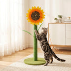 Sunflower Interactive Cat Toys for Indoor Cats, 38" Tall Cat Scratching Posts for Indoor Cats Adults, Cute Cat Scratch Post with Rotating Flower