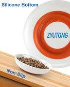 Ceramic Cat Bowl Whisker Friendly, Non-Slip Cat Food Bowls 3-Pack | Whisker Fatigue Cat Dishes, Shallow Wide Cat Plate, Lead-Free, Silicone Base, Microwave Dishwasher Safe, Wet Dry Food Water