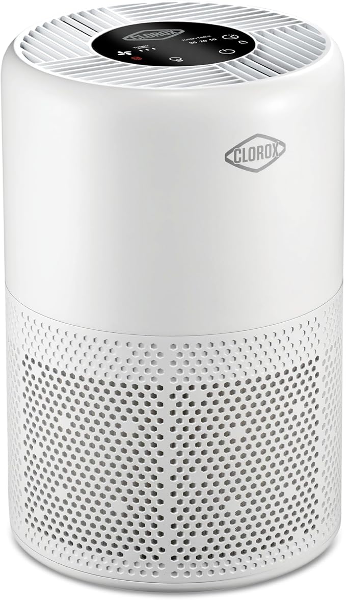 Clorox Small Room Turbo Air Purifiers for Home With True HEPA Filter | 613 Sq Ft | Reduces 99.9% of Mold, Viruses, Wildfire Smoke, Allergens, Pet Allergies, Dust | Whisper Quiet