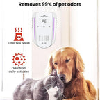 Cat Litter Deodorizer and Litter Box Odor Eliminator | Ozone & Ion Pet Odor Eliminator for Home with 5 Smart Modes for Strong Cat Urine Smell, Smoke, Wardrobe, Garage