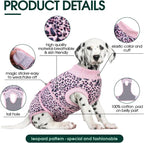 Kuoser Recovery Suit for Dogs, Comfy Dog Recovery Suit Female Doggie Onesie for Surgery, Post-Op Onesie for Female & Male Dogs, Soft Protective Wear, PinkLeopard XXL