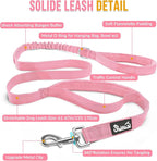 SlowTon No Pull Dog Harness - Heavy Duty Dog Harness and Leash Set for Medium Large Dogs, Reflective Tactical Harness with Soft Padded and Front Clip for Easy Walk and Training (Pink, M)