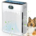 Air Purifiers for Home, HEPA Air Purifier with PM 2.5 Air Quality Monitor | Cover Up to 2200 Ft², Air Cleaner with Washable Pre-filter, Timer, Pet mode, Fragrance Sponge for Smoke, Odor, Dander(Black)