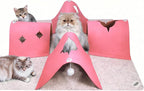4-Way Cat Tunnel for Indoor Cats, Interactive Toy with Plush Ball | 35.4" Multi-Entrance Cat Play Tunnel with Cozy Hideaway Space, Provides Enrichment, Exercise, Exploration & Interactive Play