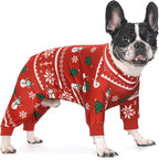 Dog Pajamas Lightweight Dog Onesies Soft Stretchy Tiny Outfit Clothes for Small Medium Large Puppy Pjs Clothes Doggie Cat Pet Boys Girls Outfit (Small (5-10lb), Christmas Pattern)