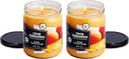 Mango Two Pack Odor Eliminating Highly Fragranced Candle - Eliminates 95% of Pet, Smoke, Food, and Other Smells Quickly - Up to 80 Hour Burn time - 12 Ounce Premium Soy Blend