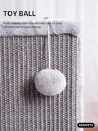Sopapets Cat Scratching Post 32.7 Inches with Natural Sisal Rope, Sturdy Cat Scratcher for Indoor Cats & Kittens, Hanging Toy Ball, Gray