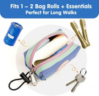 Dog Poop Bag Holder for Leash, Large-Capacity Canvas Pouch, Purple | Holds one bag roll, keys, treats, and small essentials with quick access, secure straps, and water-resistant canvas