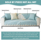Cotton Quilted Dog Couch Cover for Sofa Farmhouse Rustic Embroidery Sectional Couch Cover Soft Anti-Slip Sofa Slipcover Furniture Protector for Kids, Pets (Blue,43"x82")