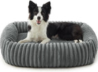 FURTIME Dog Beds Large Sized Dog, Washable Orthopedic Pet Bed with Removable Cover, Rectangle Soft Calming Sleeping Puppy Bed Durable Pet Cuddler with Anti-Slip Bottom, Grey, XL(42"x20"x8")
