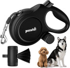 Pecute Dog Leash Retractable 26ft for Large Dogs with Poop Bag Holder | Heavy Duty Retractable Dog Leash for Strong Puller for 33-110 lbs, Anti-Slip Soft Grip, Reflective, 360° No Tangles