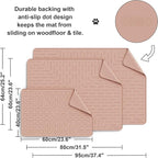 Large Cat Litter Mat, 31.5x23.6 Silicone Trapping Mat Coral | for Kitty Litter Box, Easy Clean, BPA Free Rubber, Center Litter Collection, Easy Pour-Back, Waterproof, Odor-Resistant