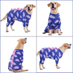 LovinPet Large Dog Pajamas, Four-Leg Stretch Onesie Bodysuit, Lightweight UV-Shielding Pajamas, Anti-Lick Calming Recovery Suit for Surgery, Pull-On for Medium and Large Breeds,Black Pink,3XL