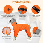 Lelepet Waterproof Dog Raincoat, Hooded Dog Rain Jacket for Large Dogs | Adjustable Full-Body Dog Rain Coat, Built-in Collar and D-ring, Snowproof & Windproof Rain Jacket, Reflective Stripe