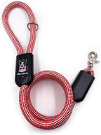 Warren London Climbing Rope Dog Leash – 5 ft Candy-Stripe Rope w/Padded Handle & 360° Clip | Bold Red & White Lead for Year-Round Adventures