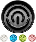 Ceramic Slow Feeder Dog Bowls, 0.6 Cup Slow Feeder for Small Dogs, Puzzle Maze Bowl, Prevents Choking, 6in, Black