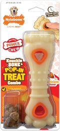 Nylabone Power Chew Knuckle Bone & Pop-In Dog Treat Toy, Large | Chicken flavor, includes 6 natural treats, dog enrichment, interactive dog toys to keep them busy, for dogs up to 50 lbs