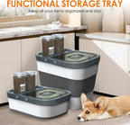 HOYTAMDAR 35lbs Collapsible Dog Food Storage Container,Rolling Wheels | Dog Food Container with Airtight Lid,Pet Food Storage Container with Scoop,2L Small Dry Food Pail For Dog Cat Bird Seed