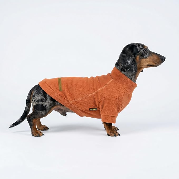 Fitwarm 3 Pack Classic Fleece Dog Sweater, Turtleneck Dog Sweatshirt, Winter Clothes for Small Dogs Boy Girl, Pet Pullover Jumper, Cat Apparel, Orange, Yellow, Coffee, XL