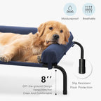 Cooling Elevated Dog Bed for Large Dogs, Portable Indoor & Outdoor Raised Dog Bed with Breathable Mesh, Chew Proof Pet Hammock Cots with Removable and Waterproof Bolsters