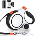 26Ft Heavy Duty Retractable Dog Leash with Dispenser and Poop Bags, for Small, Medium & Large Dogs Up to 110Lbs, 360° Tangle-Free Design and a Durable Chrome Plated Hook