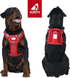 AUROTH Tactical Dog Harness for Large Dogs No Pull Adjustable Pet Harness Reflective K9 Working Training Easy Control Pet Vest Military Service Dog Harnesses Red XL