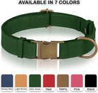 AirTag Dog Collar - Genuine Leather Dog Collar with Apple AirTag Holder and Metal Buckle - Smart GPS Tracking Pet Collars (Dark Green, M, 14"-18" Neck Fit)