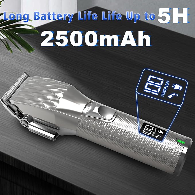 Rechargeable Horses Clippers, Cordless Pet Hair Trimmer Shaver with 6 Guide Guards, 2500mAh Large Battery Capacity Electric Grooming Kit for Livestock Animal Thick Coat, Light Weight 0.8lbs