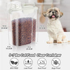 LEAWALK 5Lbs Airtight Cat Dog Food Storage Container with Upgraded Large Nozzle BPA-Free, Pet Food Storage Containers for Rice, Grain, Pet Food, Flour, Dog Treat Storage (White & Black, 5L-2pack)