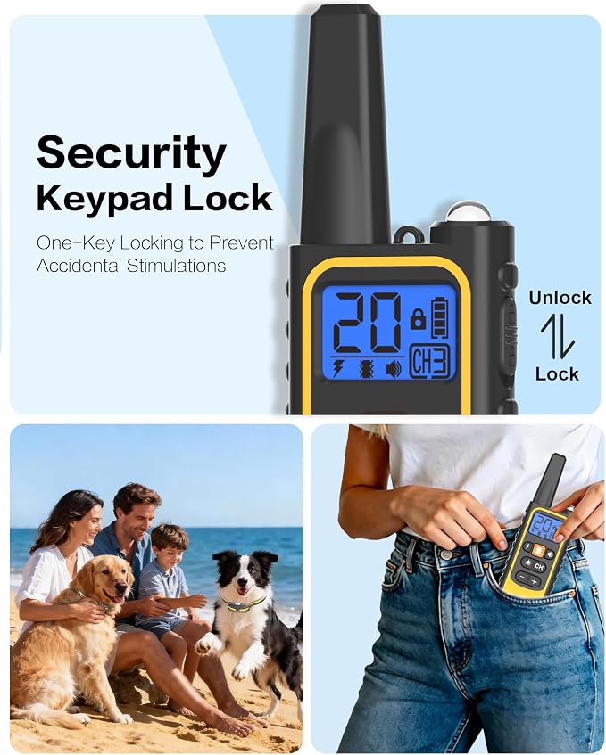 Dog Shock Collar 2 Pack, Rechargeable Dog Training Collar with Remote for Large Medium Small Dogs, 3300FT Waterproof Shock Collar with Beep Vibration and Shock Modes