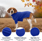 IECOii XXL Dog Sweater,Thermal Knit Big Dog Sweater with Sleeve,Pet Turtleneck Doggy Sweatshirt for Extra Large Dogs Boy Girl,Stretchy Large Dogs Cold Weather Outfit Pitbull Clothes,(Royal Blue,XXL)