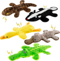No Stuffing Dog Squeak Toys, 5 Pack Chew Toys for Small to Large Puppies | Durable Plush Puppy Teething Toys, Interactive to Keep Pets Busy, Toss Fetch Tug Play, Best Birthday Gift