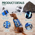 Kuoser Reflective Dog Life Jacket, Dog Life Vest for Swimming Boating | Adjustable Pet Lifejackets, High Flotation Doggie Swimsuit with Rescue Handle for Small Medium Large Dogs