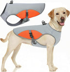 Dog Cooler Vest for Extra Large Dogs, Dog Mesh Cooling Jacket with Reflective Stripe and D Ring, Pet Cooling Vest for Beach, Hiking, Walking, Orange-2XL