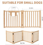 YOCAN Non-Painted Wooden Freestanding Dog Gates for The House,Doorways, Stairs,Wood Dog Fences Indoor Pet Gate,Step Over Fence-2 Panel H:23"(2PC)