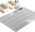 TRZZ XXL Cat Litter Mat, Large Silicone Waterproof Mat, Light Gray | Non-Slip, Easy to Clean, Cat Litter Trapping Mat, Kitty Litter Catcher, Scatter Control, for Floor