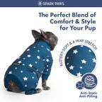 Spark Paws Dog Pajama, Dog Recovery Suit Male, Onesie, Ultra-Soft and 4-Way Stretch, for Small Medium and Large Breeds - Stars - 5XL