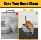 40"x30"(100cmx75cm) Extra Large Silicone Cat Litter Mat, XXL Litter Trapping Mat for Under Litter Box, Non-Slip Waterproof Kitty Litter Catcher, Easy to Clean Mat for Cats, Light Gray