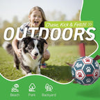 QDAN Dog Balls, 6 Inch Dog Soccer Ball with Straps, Herding Balls for Dogs | Outdoor Dog Toys Balls for 20-40 lb dogs, Puppy Ball to Keep Them Busy, Dog Pool Water Play Toy, Puppy Birthday Gifts