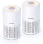 FULMINARE Air Purifiers for Bedroom H13 True HEPA Air Filter Quiet Air Cleaner With Night Light Portable Small Air Purifier for Home, Office, Living Room (White 2 Pack) | Remove Pet Hair, Smoke, Odors，Quiet Air Cleaner With Night Light, Portable Small ...