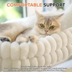 CHEERPALS Cloud Cat Window Perch for Indoor Cats Hammock Bed Foldable | Reversible Cushion Removable Washable, Breathable Soft All-Season, Sturdy Strong Suction Cups Support, Cordless(White,Large)
