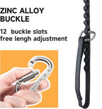EXCELLENT ELITE SPANKER Tactical Military Bungee Nylon Dog Leash Adjustable | Adjustable No Pull Leads Rope Quick Release with 2 Control Handle heavy duty durable for training huntingfor medium large dog