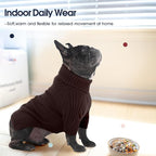 IECOii XL Dog Sweater,Winter Doggy Clothes for Large Dogs Girl Boy,Warm Pullover Soft Dog Sweater Turtleneck,Lightweight & Good Stretch for Active Dogs Like Beagle,Border Collie (Brown,XLarge)